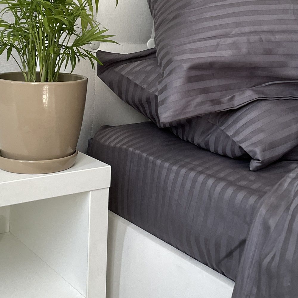 Постельное белье Sound Sleep сатин страйп Stripe Sense Graphite