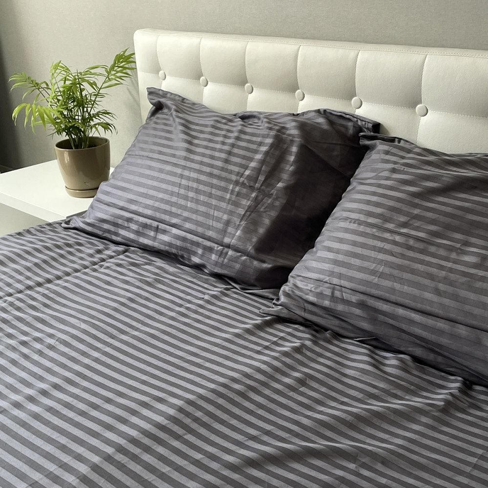 Постельное белье Sound Sleep сатин страйп Stripe Sense Graphite