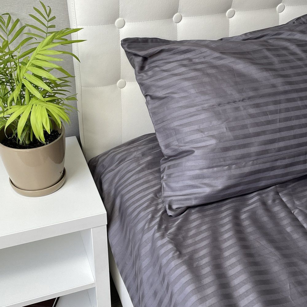 Постельное белье Sound Sleep сатин страйп Stripe Sense Graphite