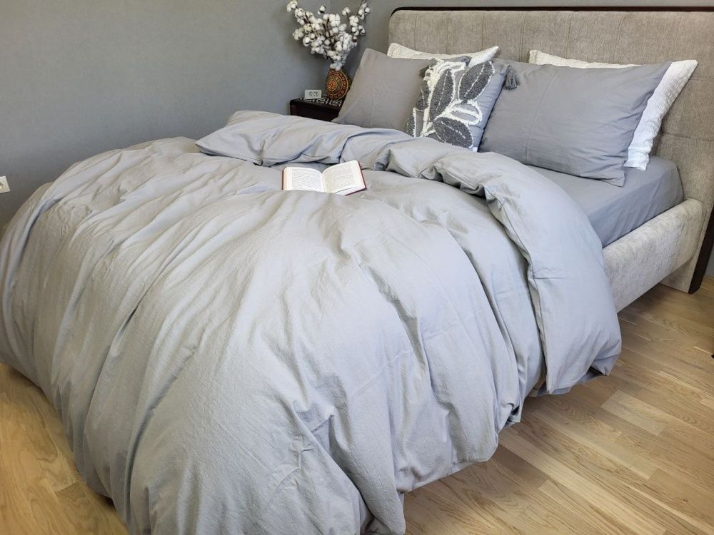 Постельное белье вареный хлопок Комфорт Текстиль Gray, LUXURY Washed