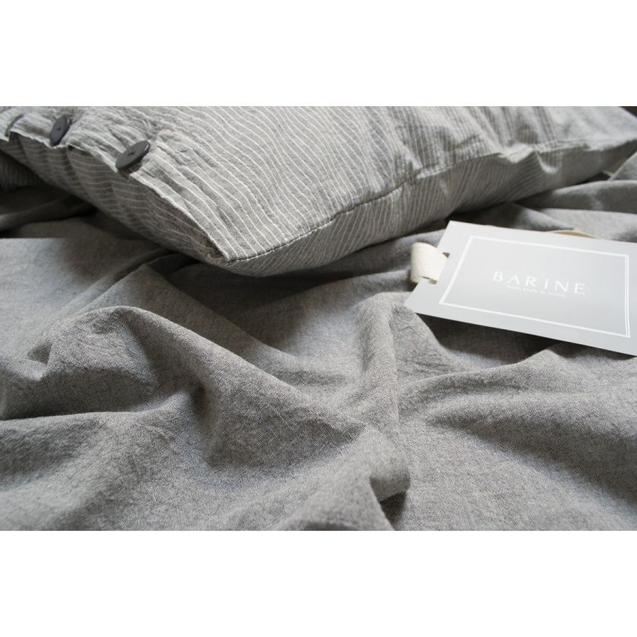 Постільна білизна варений бавовна Barine Washed Pinstripe antrasit антрацит