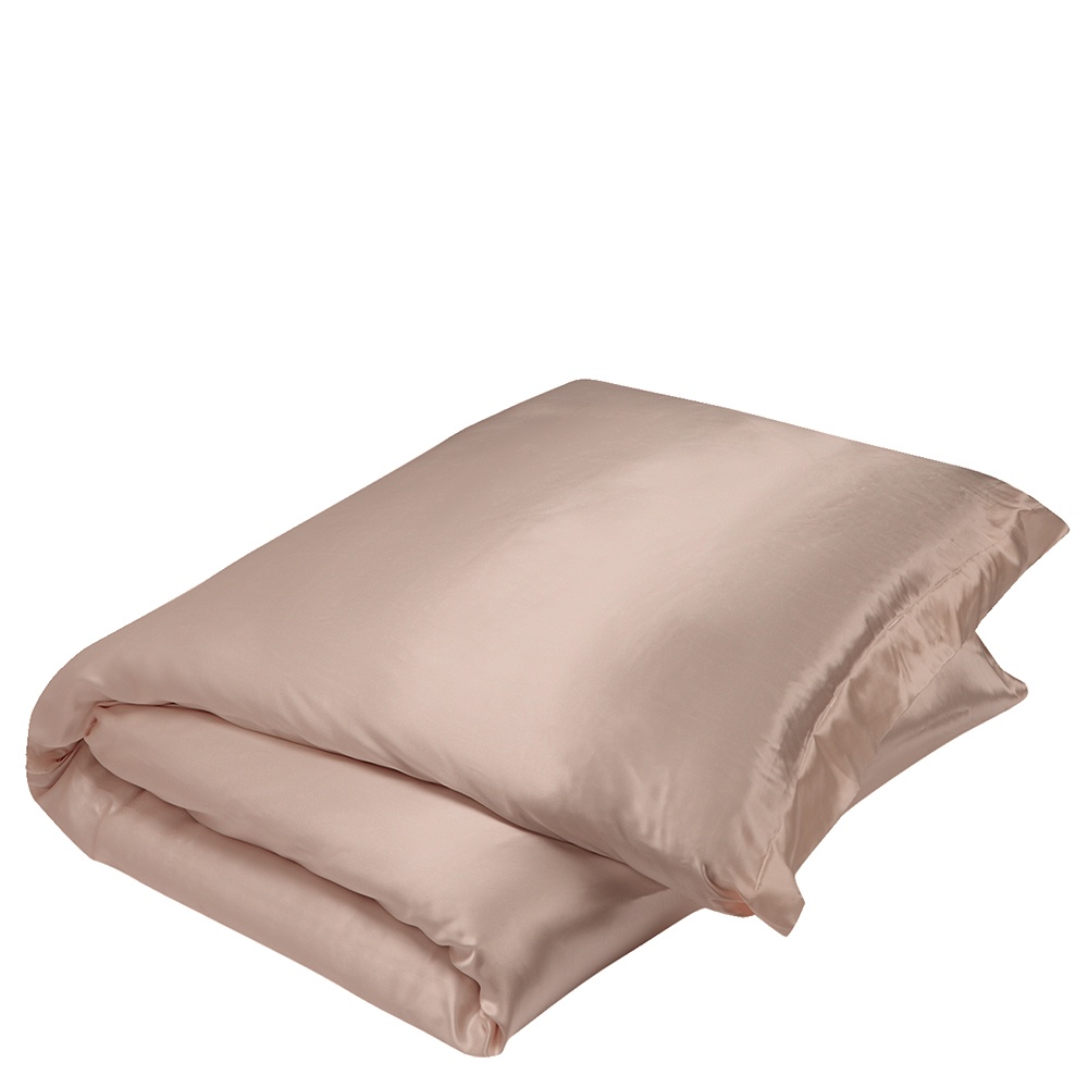 Шелковое постельное белье с простыней на резинке Gingerlily Plain Blush
