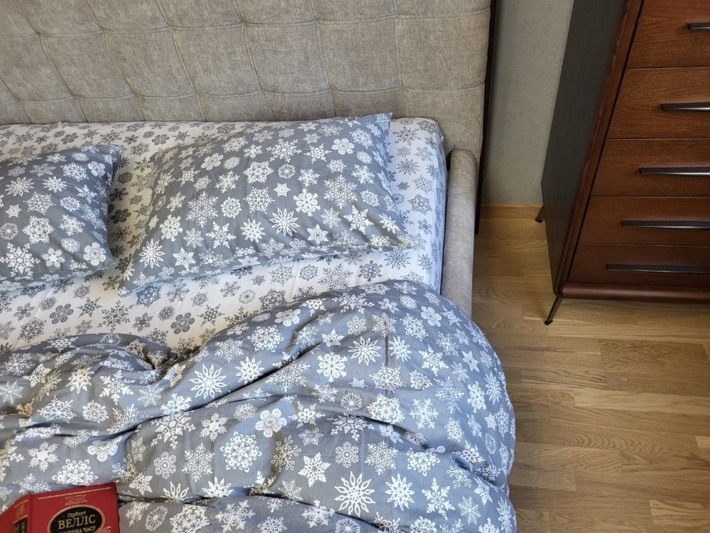 Постільна білизна фланель Комфорт текстиль Сніжинки, Turkish flannel