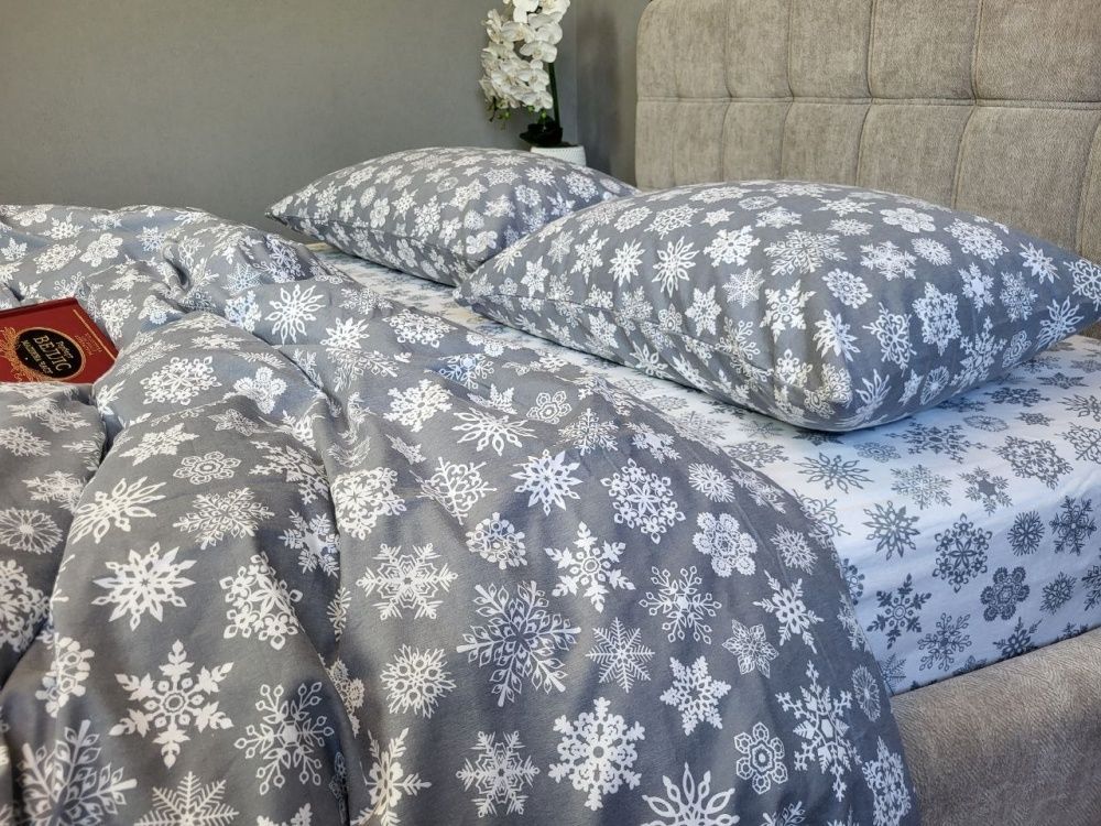 Постільна білизна фланель Комфорт текстиль Сніжинки, Turkish flannel