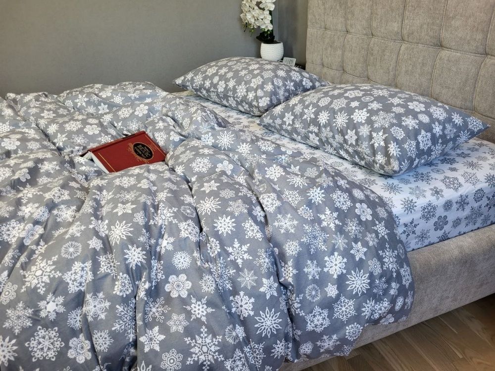 Постільна білизна фланель Комфорт текстиль Сніжинки, Turkish flannel