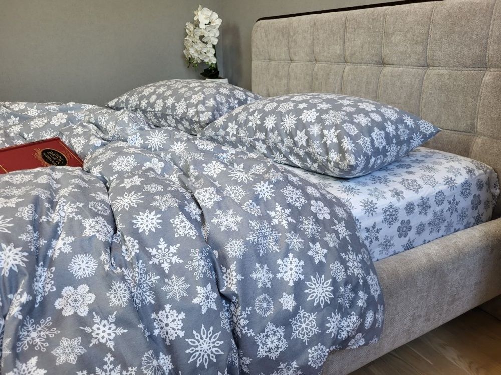 Постільна білизна фланель Комфорт текстиль Сніжинки, Turkish flannel