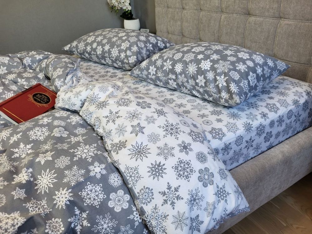 Постільна білизна фланель Комфорт текстиль Сніжинки, Turkish flannel