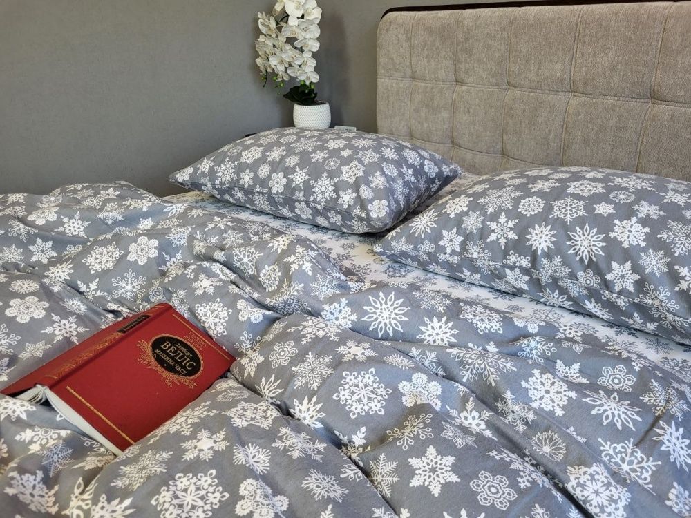 Постільна білизна фланель Комфорт текстиль Сніжинки, Turkish flannel