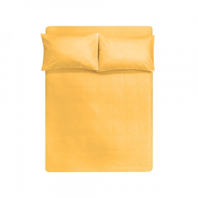 Простыня на резинке с наволочкими Iris Home premium ранфорс желтый
