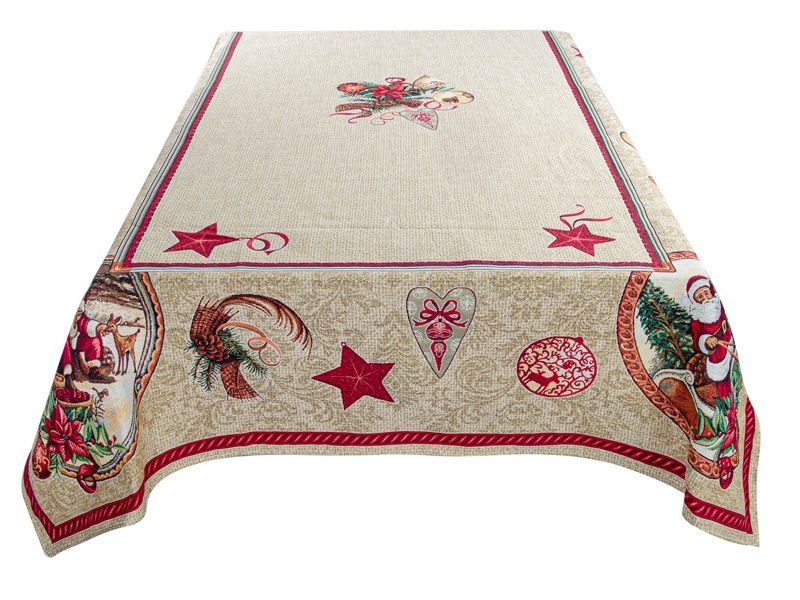 Новорічна скатертину Lefard HOME TEXTILE Гобелен SANTA CLAUS