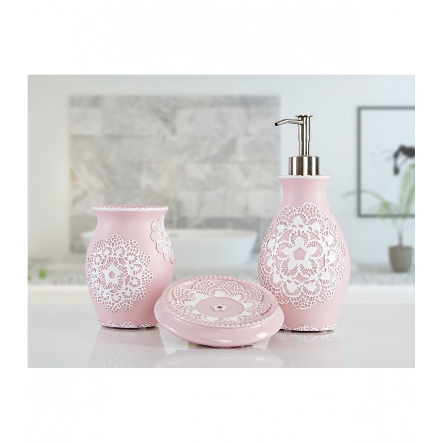 Комплект в ванную Irya - Doreen pink розовый (3 предмета)
