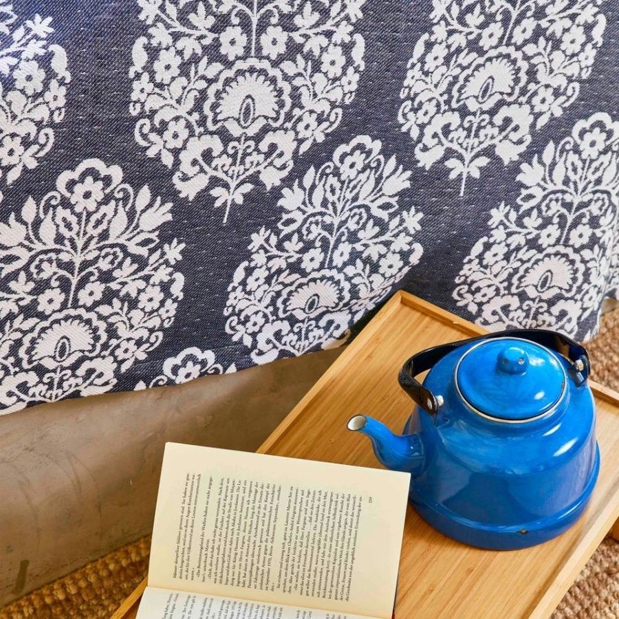 Літній постільна білизна піку жаккард Karaca Home Moni indigo