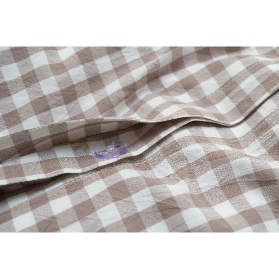 Постельное белье вареный хлопок Lotus Home Premium - Checked Gingham кофейный