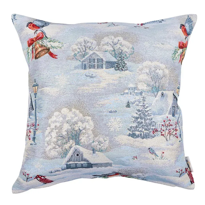 Новогодняя наволочка двусторонняя гобелен EDEN1254-NV2, 45х45 см