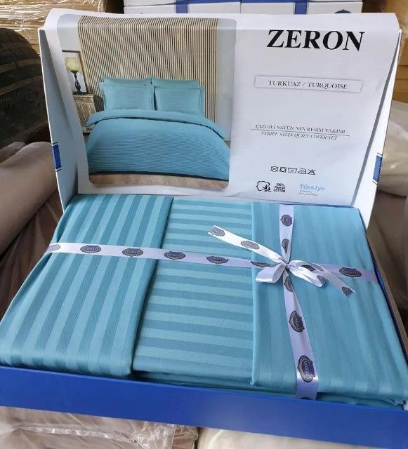 Постільна білизна сатин страйп Zeron TYRKUAZ