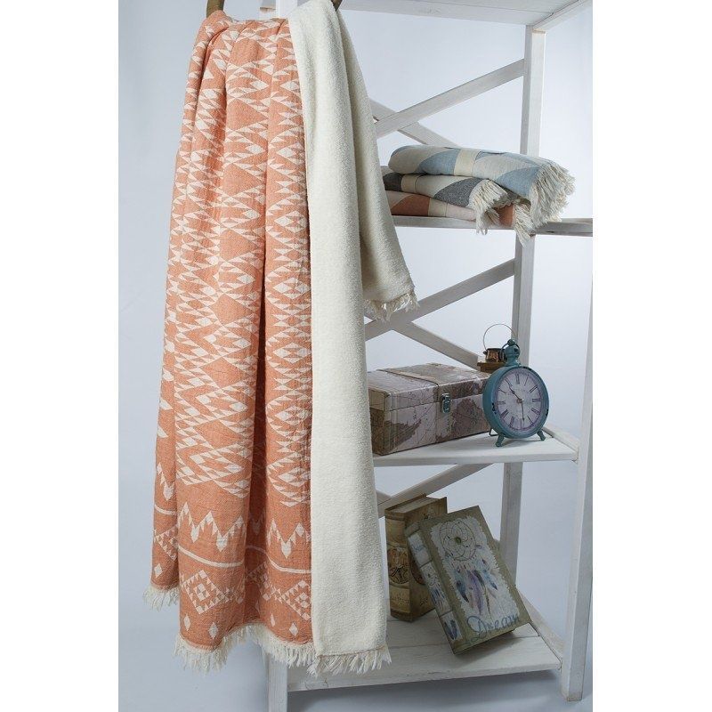 Плед микроплюш Barine - Kilim orange