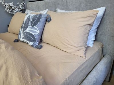 Наволочки вареный хлопок Комфорт Текстиль Beige, LUXURY (2шт)