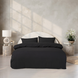 Постельное белье Lotus Home Premium - Сатин Страйп черный 1*1 евро 2
