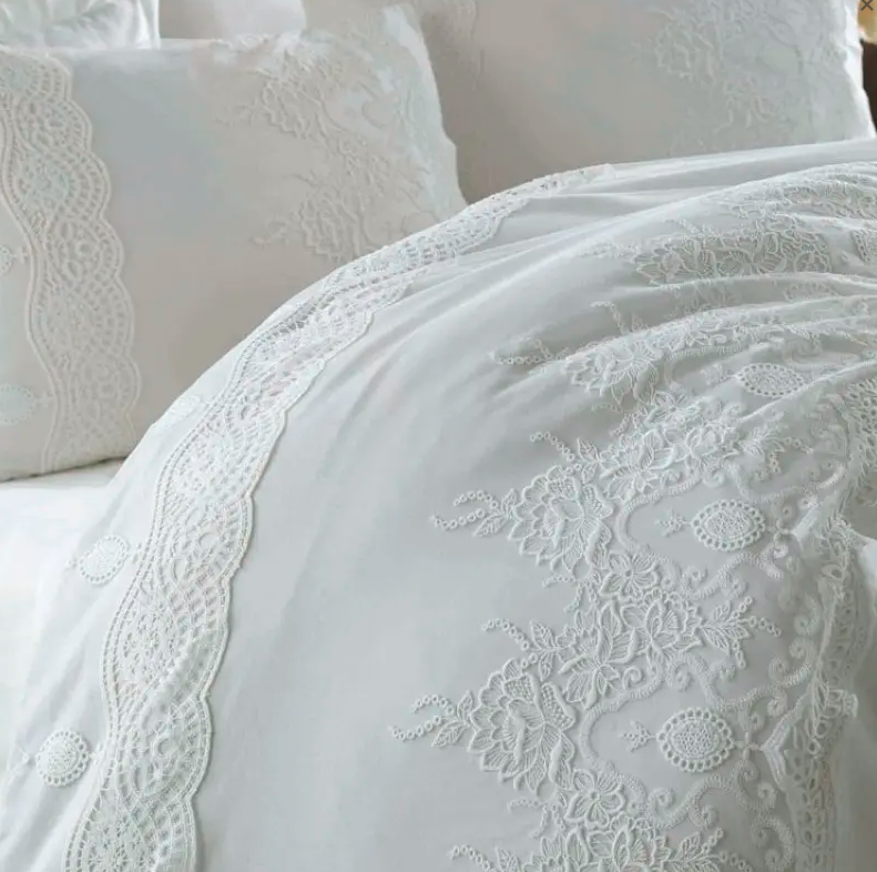 Комплект постельное белье с покрывалом Dantela Vita Duru krem