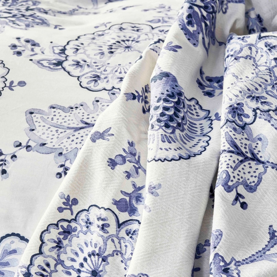 Набор постельное белье с покрывалом Karaca Home - Amar mavi синий pike jacquard