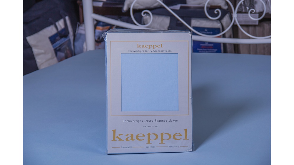 Простирадло на резинці джерси Kaeppel світло-блакитний