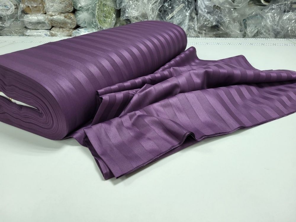 Постельное бельё сатин-страйп премиум Комфорт Текстиль Stripe PREMIUM, PURPLE FOAM 2/2см