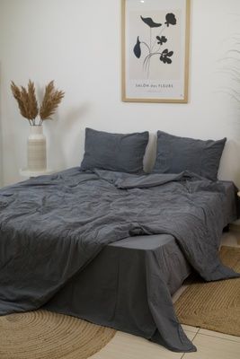 Постельное белье вареный хлопок с вышивкой La Maison Armen charcoal