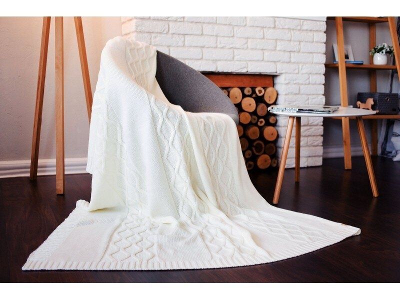 В'язаний плед SoundSleep Carmel молочний