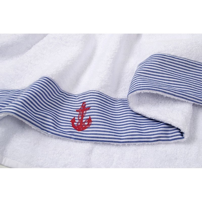 Махровое полотенце Barine - Anchor Stripy голубое