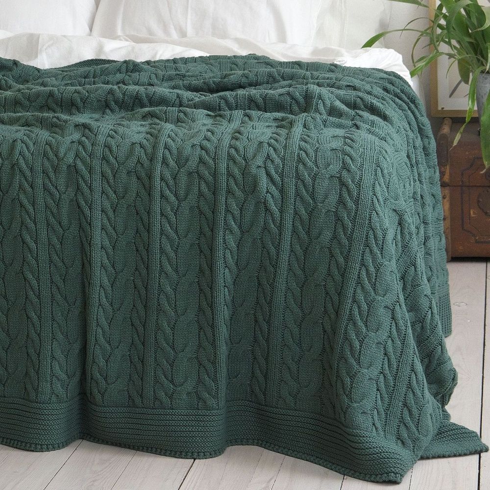 Вязаный плед LA MODNO Genova Duck Green