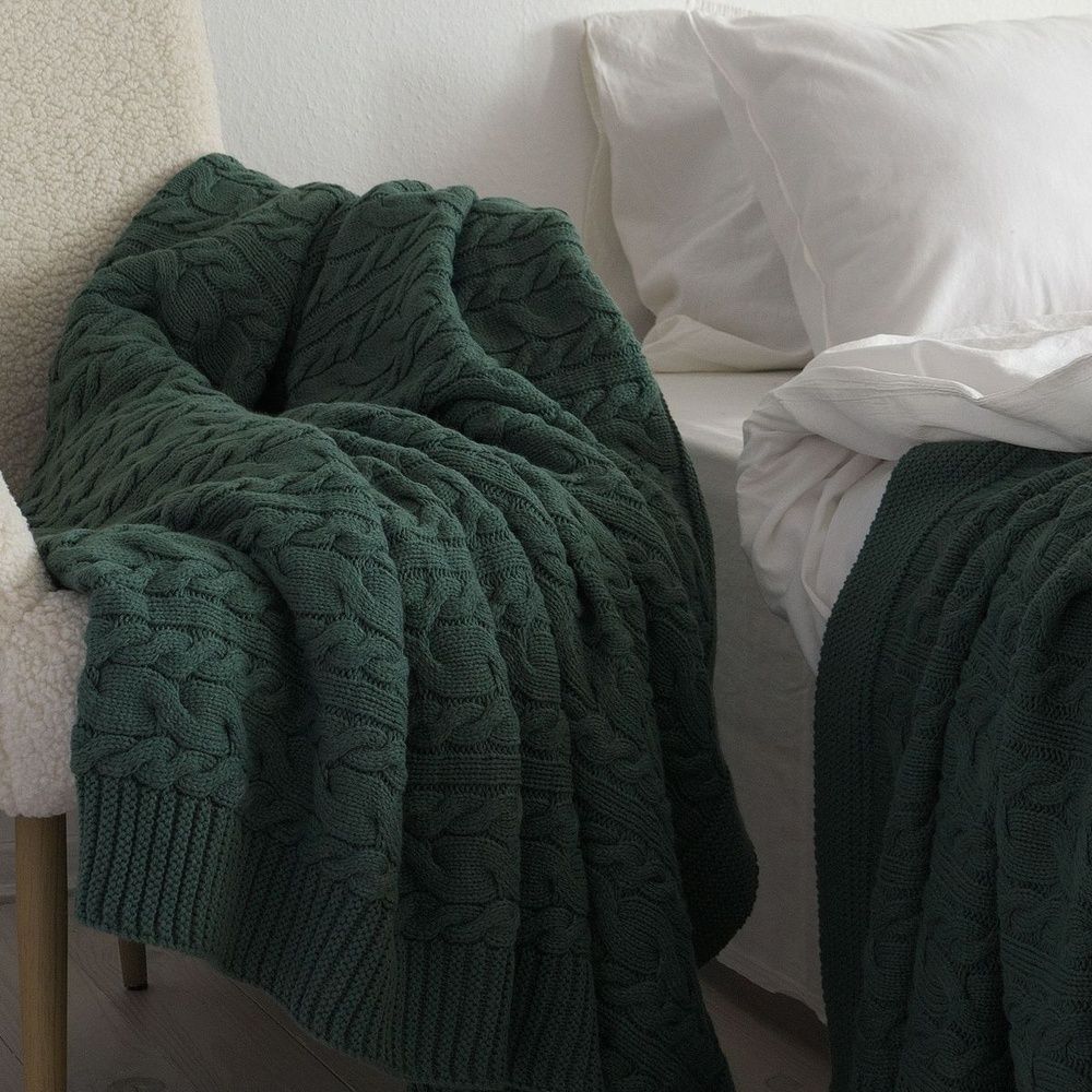 Вязаный плед LA MODNO Genova Duck Green