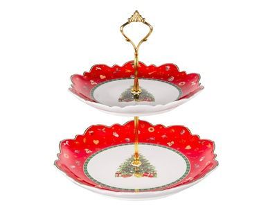 Двухъярусное блюдо Lefard &laquo;Christmas Delight&raquo; 21,5 см и 26,5 см