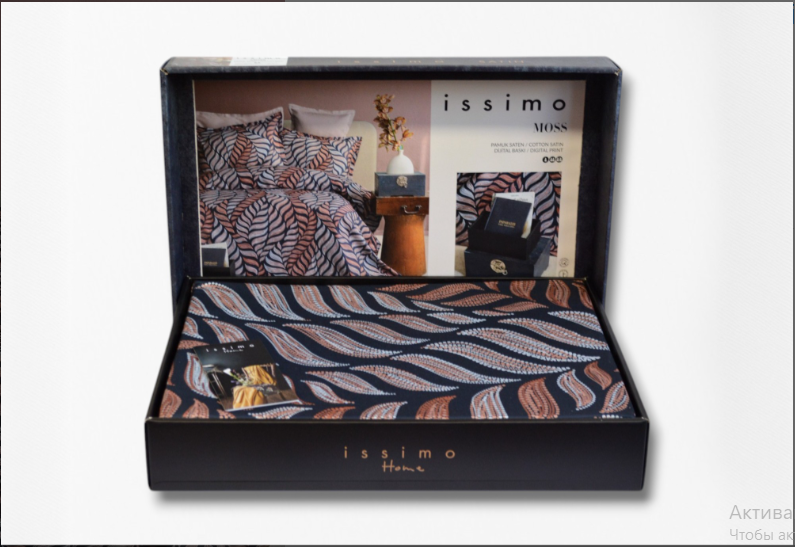 Комплект постільної білизни Issimo Digital Satin 200х220 см Moss
