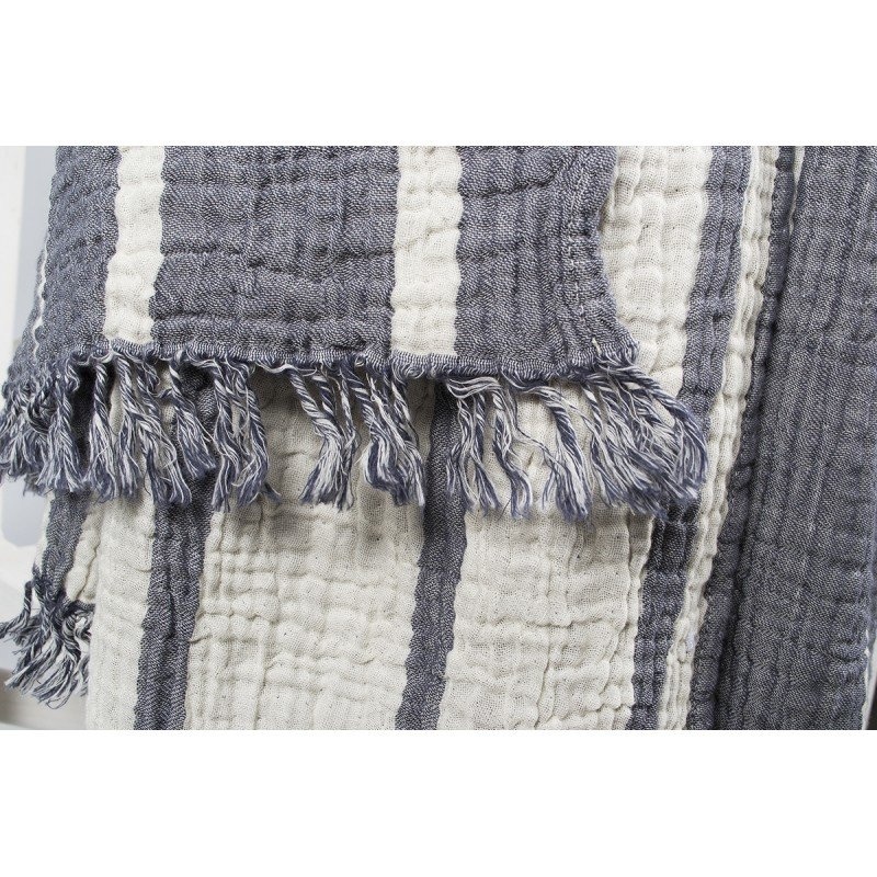 Плед-накидка Barine - Cocoon Stripe indigo