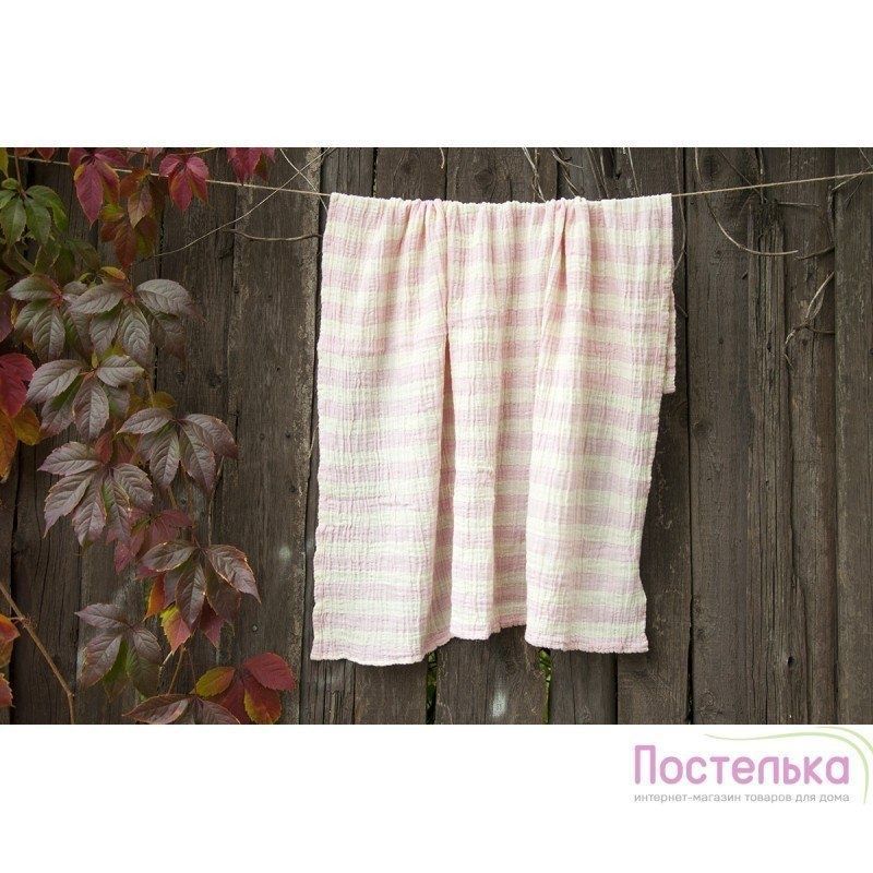 Плед-накидка Barine - Stripe Muslin pembe рожевий