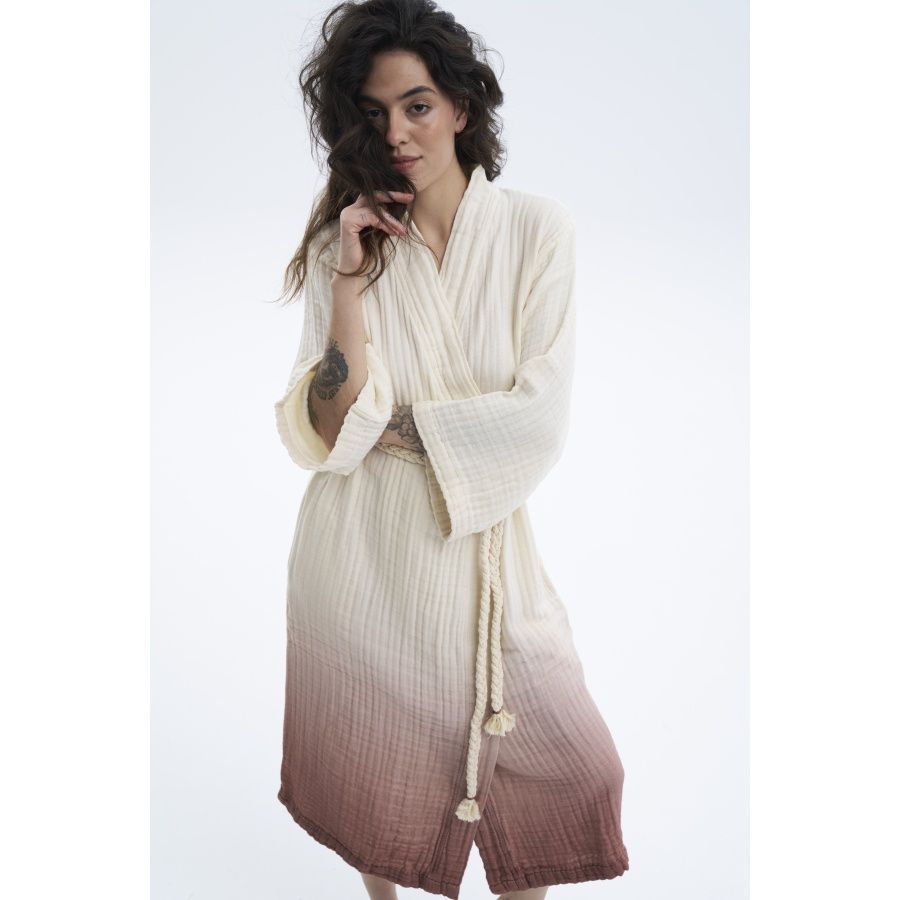 Мусліновий халат Lotus - Nitra muslin beige