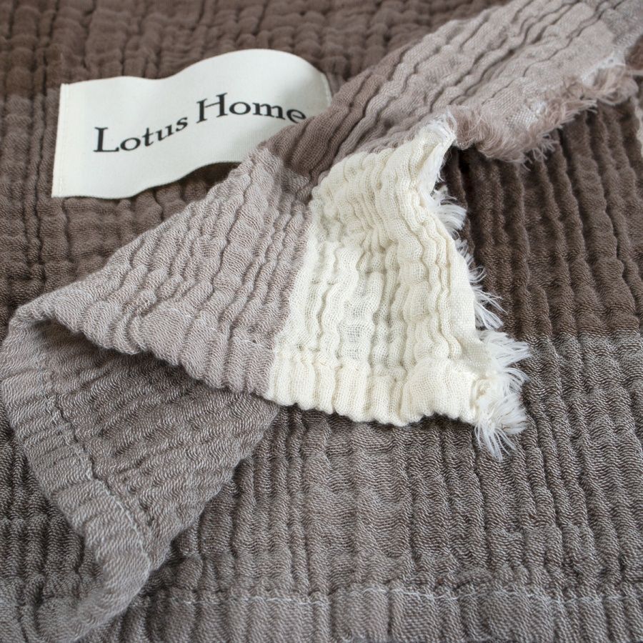 Покривало муслінове Lotus Home - Lucca muslin, Коричневий, Євро, 240х260 см, Без наволочок
