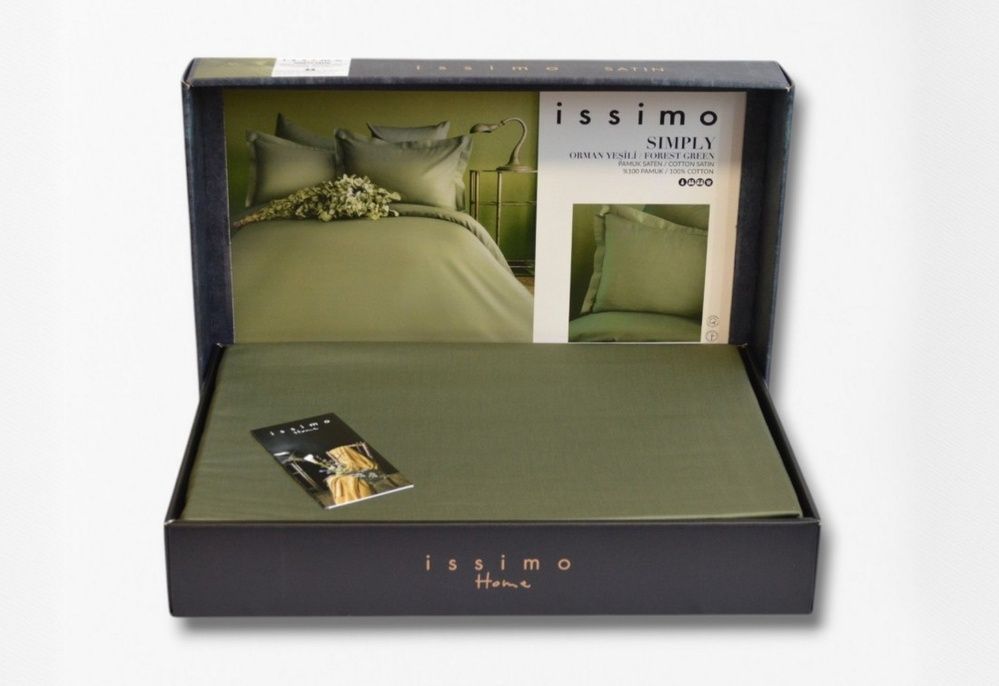 Постільна білизна сатин люкс Issimo Home Simply Satin Forest Green