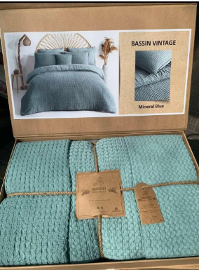 Постільна білизна варена бавовна Limasso Bassin Mineral Blue