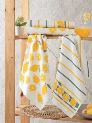 Набір кухонних рушників Pupilla (4 шт) Limon, Жовтий, 4 пр (40х60) см, Для рук