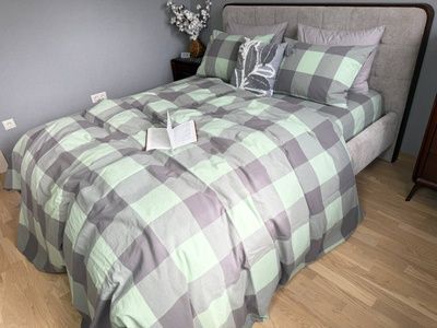 Постільна білизна варена бавовна Комфорт Текстиль Green Kilt, Washed Cotton