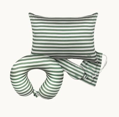 Набір для подорожей з натурального шовку mulberry Gingerlily Green&White, Зелений, Дорожній набір