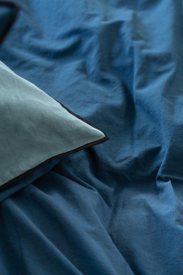 Постельное белье вареный хлопок Limasso Essualte doubleface Dress blue-Mavisi