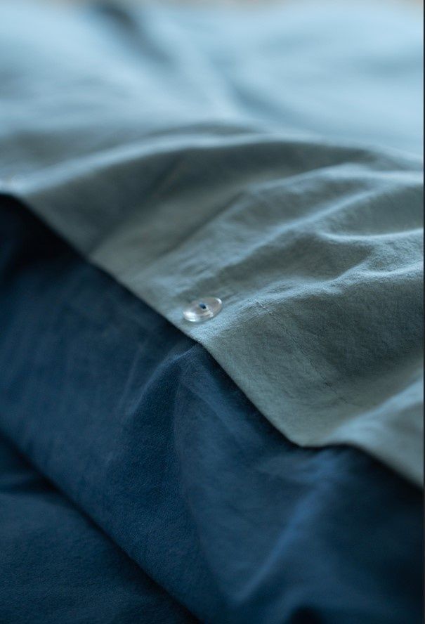 Постельное белье вареный хлопок Limasso Essualte doubleface Dress blue-Mavisi