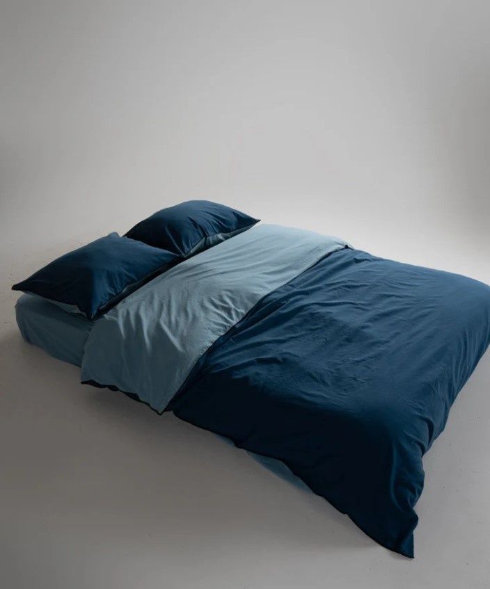 Постельное белье вареный хлопок Limasso Essualte doubleface Dress blue-Mavisi