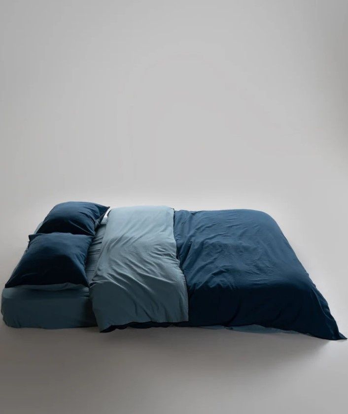 Постельное белье вареный хлопок Limasso Essualte doubleface Dress blue-Mavisi