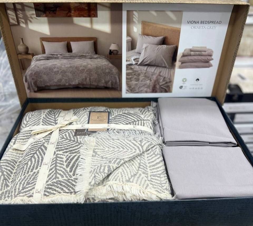 Постельное белье с покрывалом из муслина First Choice Orneta Grey