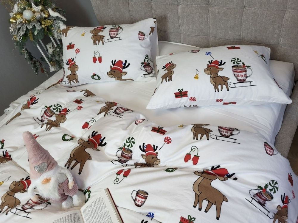 Постільна білизна фланель Комфорт текстиль Гостинці/білий , Turkish flannel