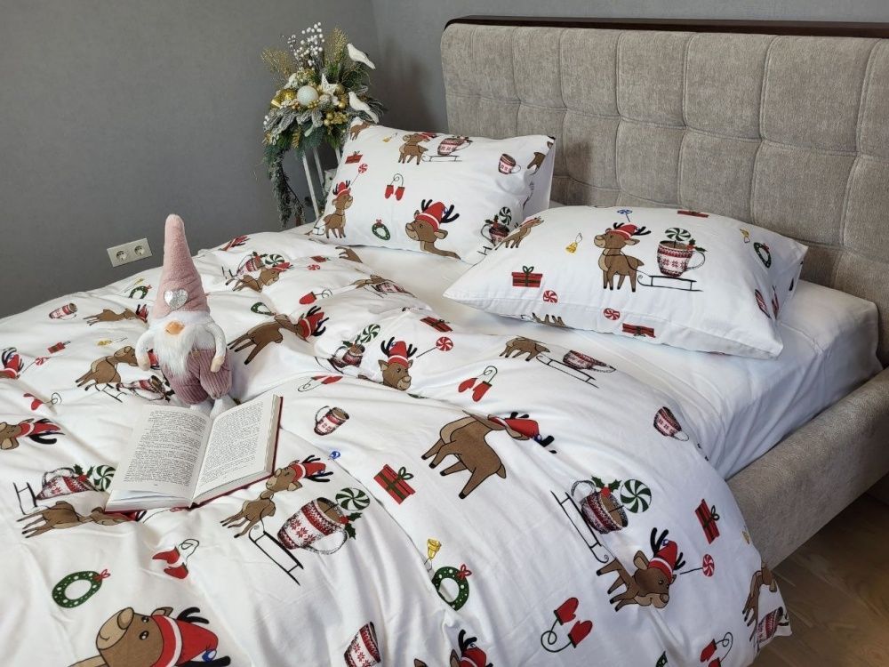 Постільна білизна фланель Комфорт текстиль Гостинці/білий , Turkish flannel