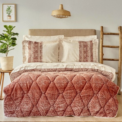 Набор постельное белье с покрывалом Karaca Home - Marea terracotta